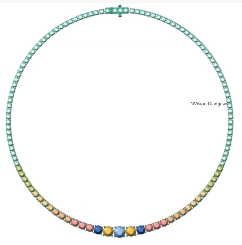 Classic LabGrown Solitaire Tennis Necklace & Matching Triple-Drop Earrings