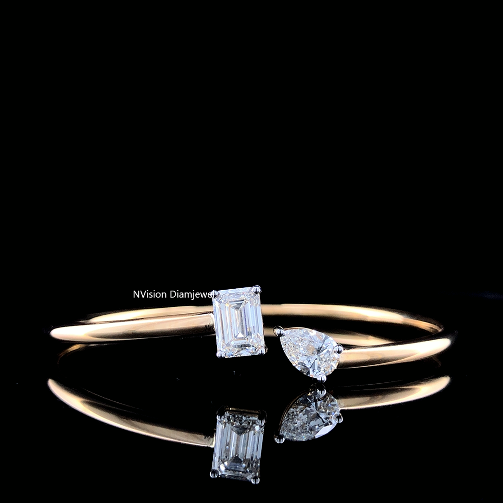 Toi et Moi Twisted Labgrown Diamond Bracelet, Two Souls, One Eternal Bond