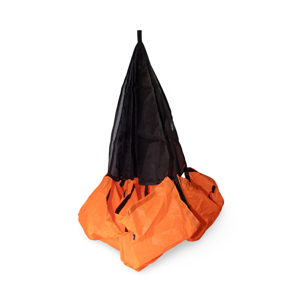 Parachute With Harness - Ripstop Nylon, 210 Cm Diameter, Green Canopy, Quick-release Buckle