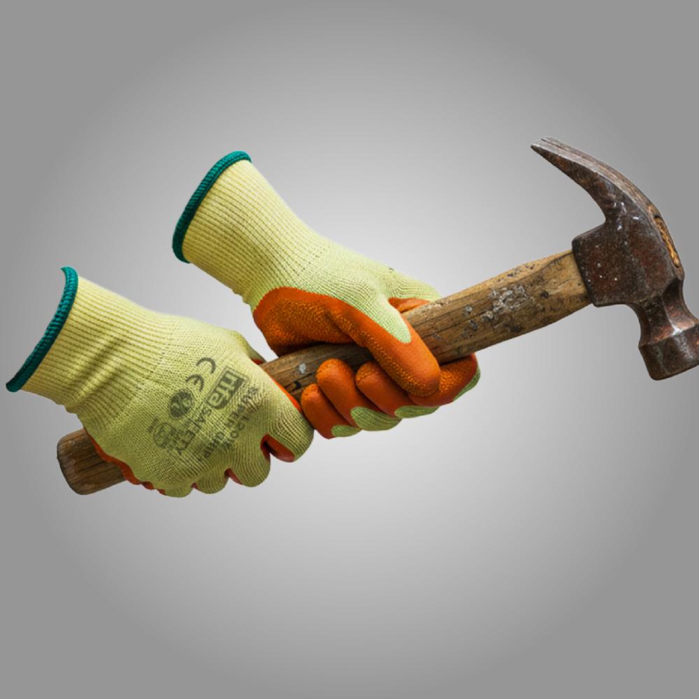 L201E SafeGrip Plus Heavy Duty Crinkled Latex Coated Gloves Cut Level 2