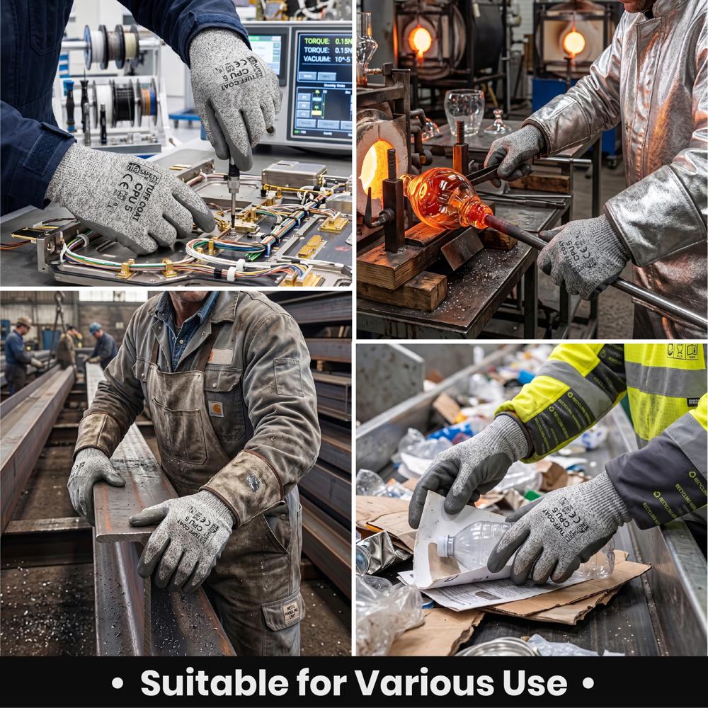 Cpu5 Tuff-coat Cut Resistant Gloves - Color: Dark Grey