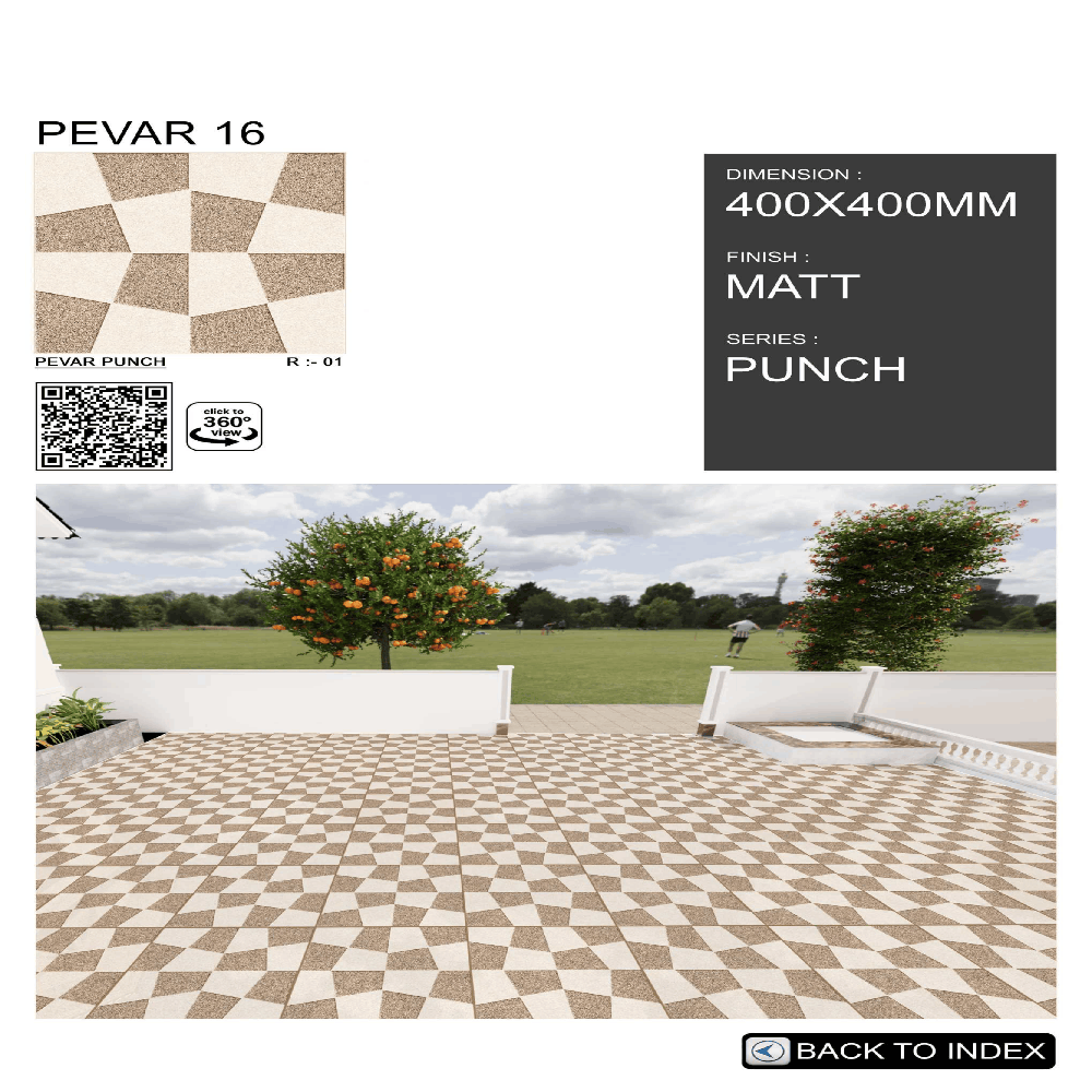 Anti Slip Outdoor Tiles - Color: White