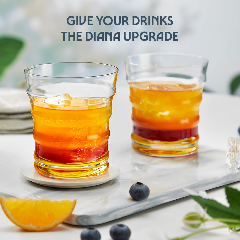 Borosil 250ml x 2pc Diana Yellow Glass Set | Tumblers with Color Base | Stylish Drinking Glasses for Water, Juice & Soft Drinks | Elegant Glassware for Home, Parties & Gifting BGFGSD00024