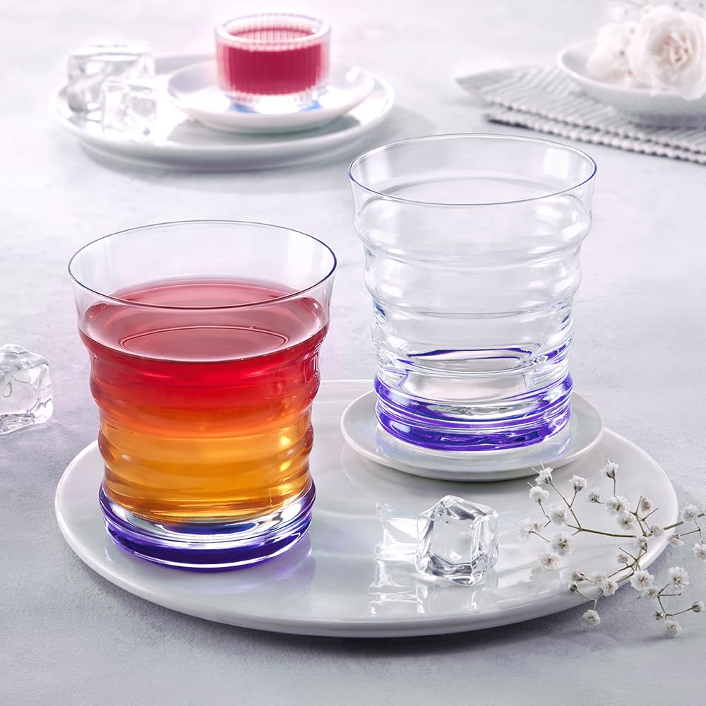 Borosil 250ml x 6pc Diana Purple Glass Set