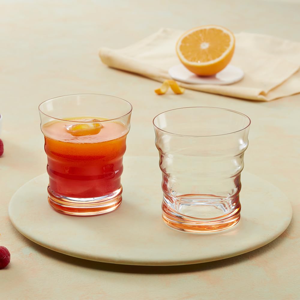 Borosil 250ml x 2pc Diana Orange Glass Set