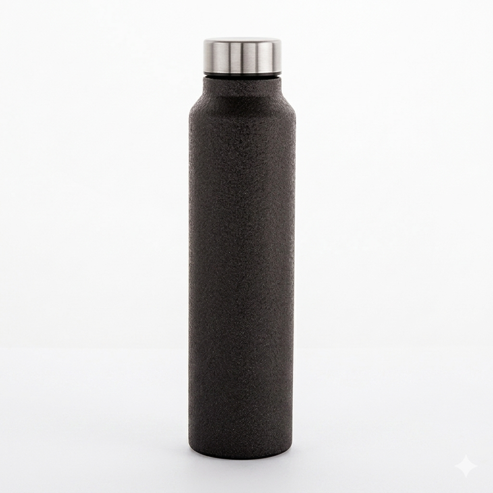 Stainless Steel Single Wall Classic Bottle, Crocodile Black Color, 1000ml