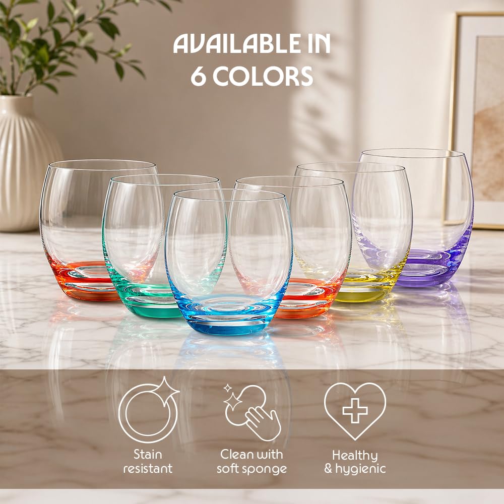 Borosil 250ml x 6pc Bliss Red Glass Set