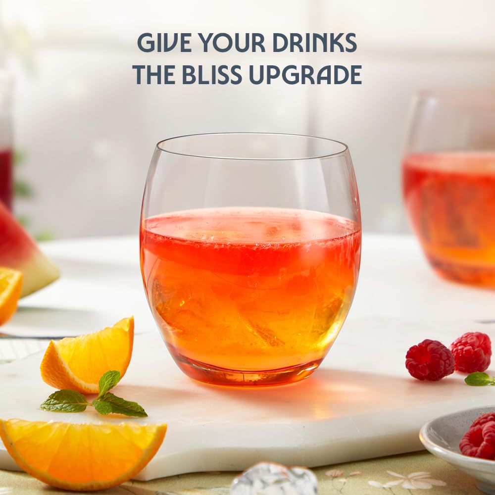 Borosil 250ml x 2pc Bliss Red Glass Set | Tumblers with Color Base | Stylish Drinking Glasses for Water, Juice & Soft Drinks | Elegant Glassware for Home, Parties & Gifting BGFGSD00018