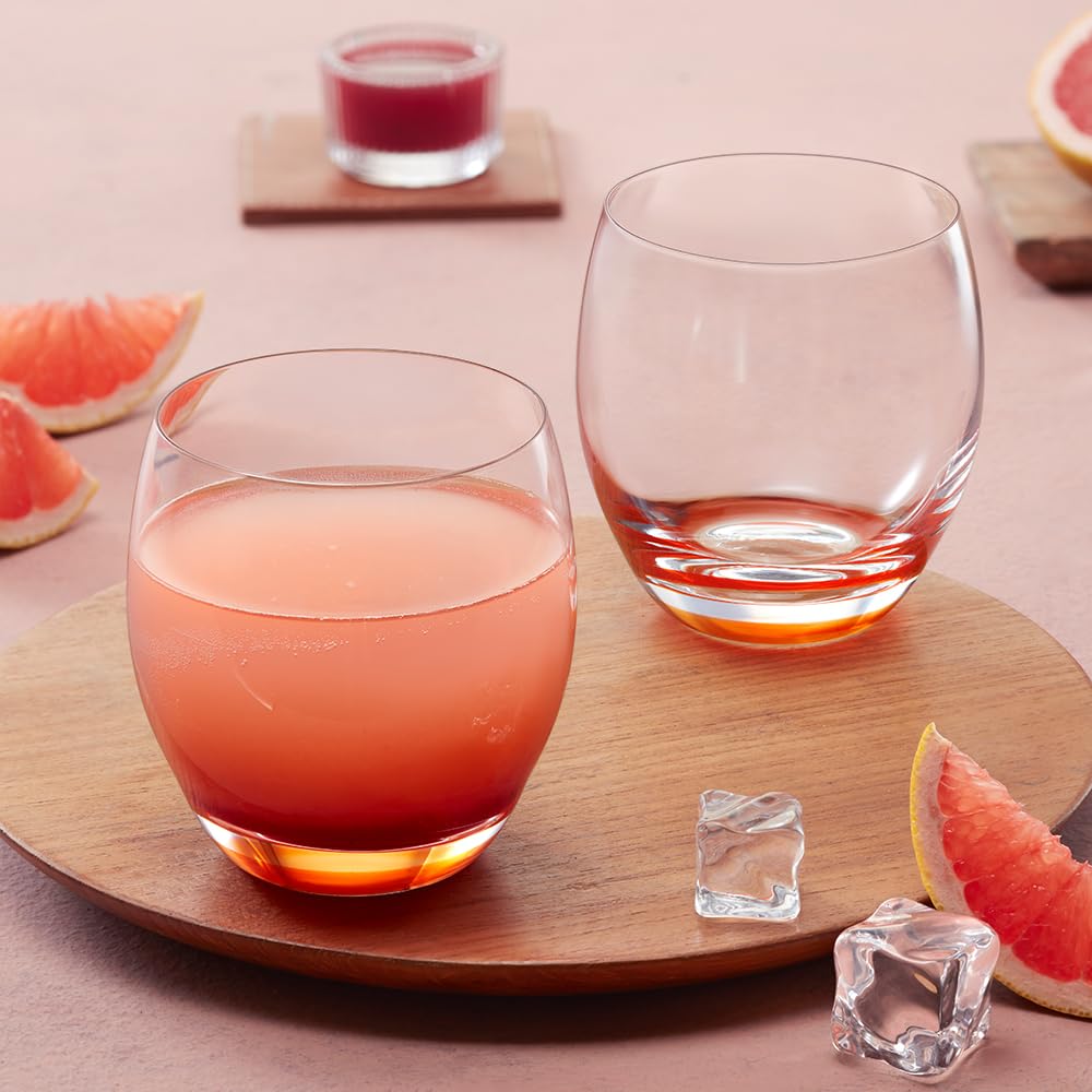 Borosil 250ml x 2pc Bliss Red Glass Set | Tumblers with Color Base | Stylish Drinking Glasses for Water, Juice & Soft Drinks | Elegant Glassware for Home, Parties & Gifting BGFGSD00018