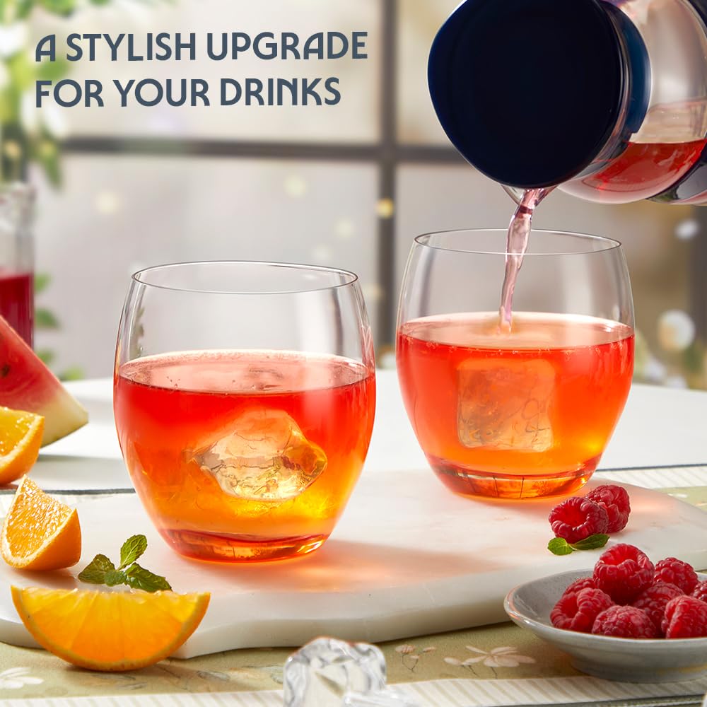 Borosil 250ml x 2pc Bliss Red Glass Set | Tumblers with Color Base | Stylish Drinking Glasses for Water, Juice & Soft Drinks | Elegant Glassware for Home, Parties & Gifting BGFGSD00018
