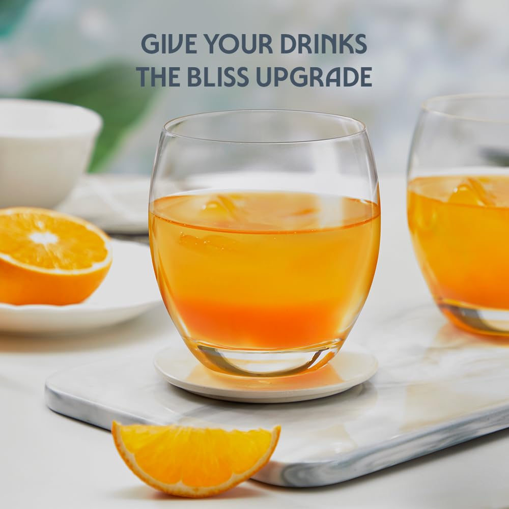 Borosil 400ml x 6pc Bliss Yellow Glass Set | Tumblers with Color Base | Stylish Drinking Glasses for Water, Juice & Soft Drinks | Elegant Glassware for Home, Parties & Gifting BGFGSD00048