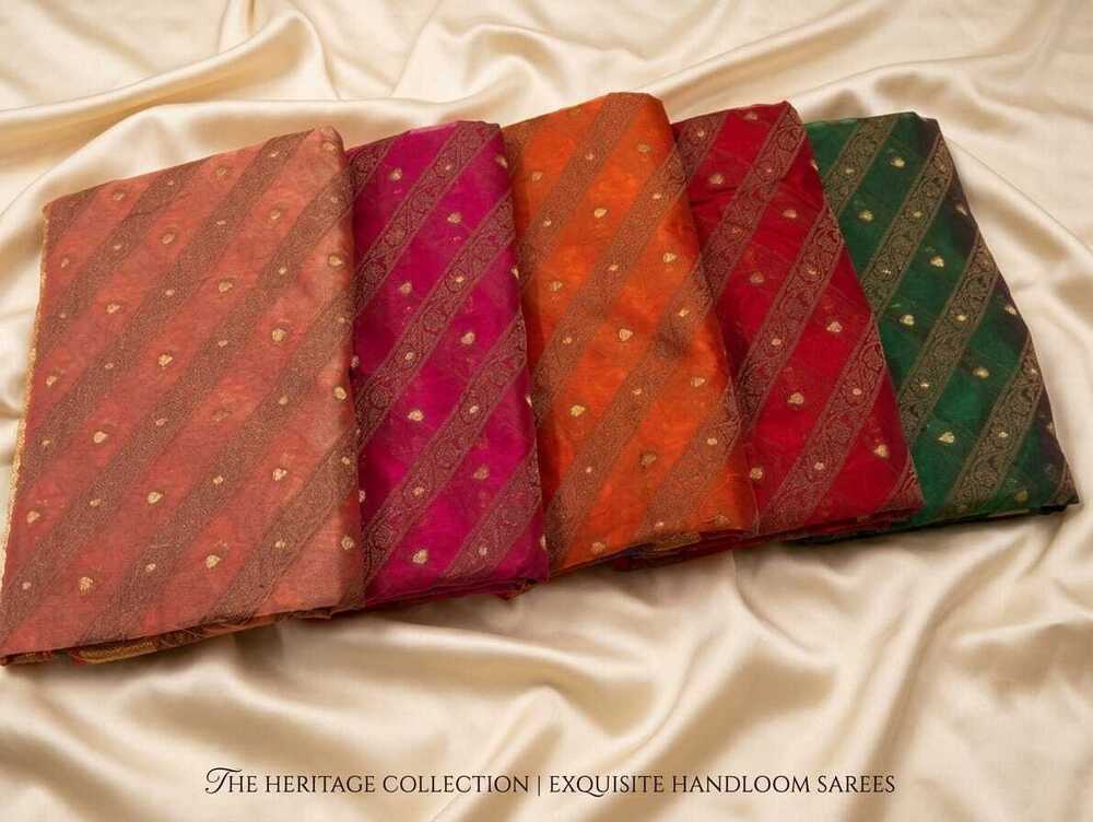 Ladies Banarasi Cotton Silk Laheriya Saree