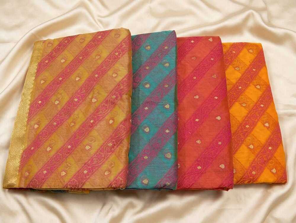 Ladies Banarasi Cotton Silk Laheriya Saree