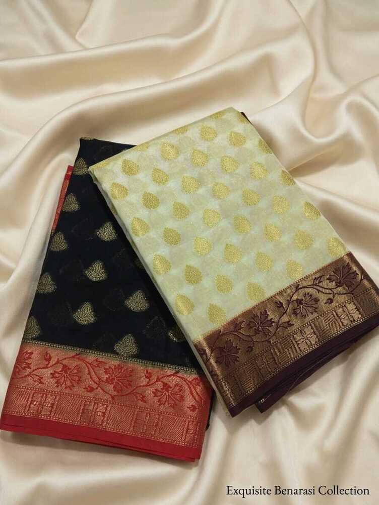 Banarasi Dupien Silk Meenakari Buta Saree