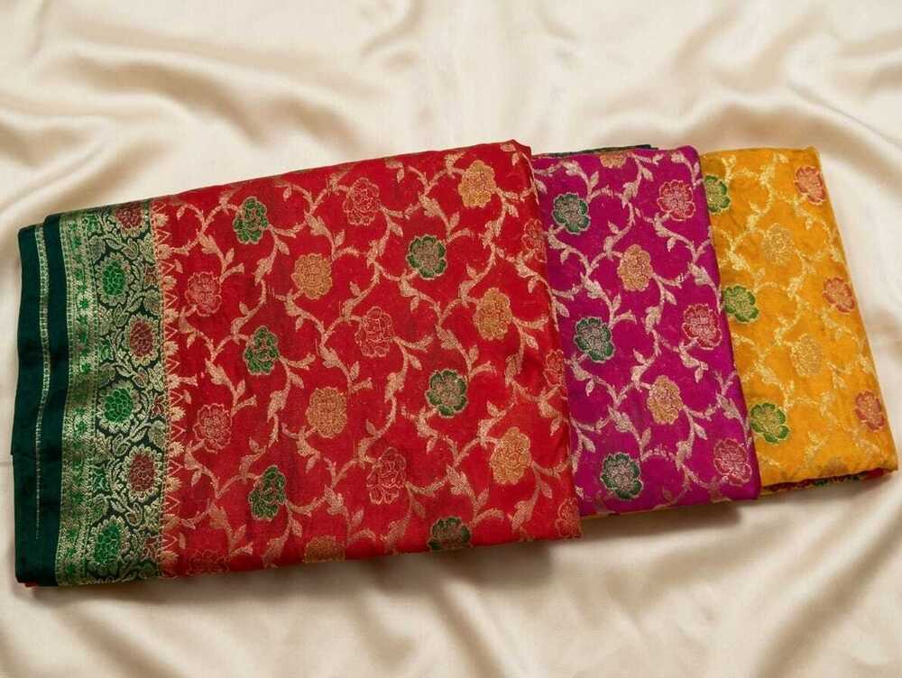 Banarasi Dupien Silk Meenakari Rich Pallu Saree