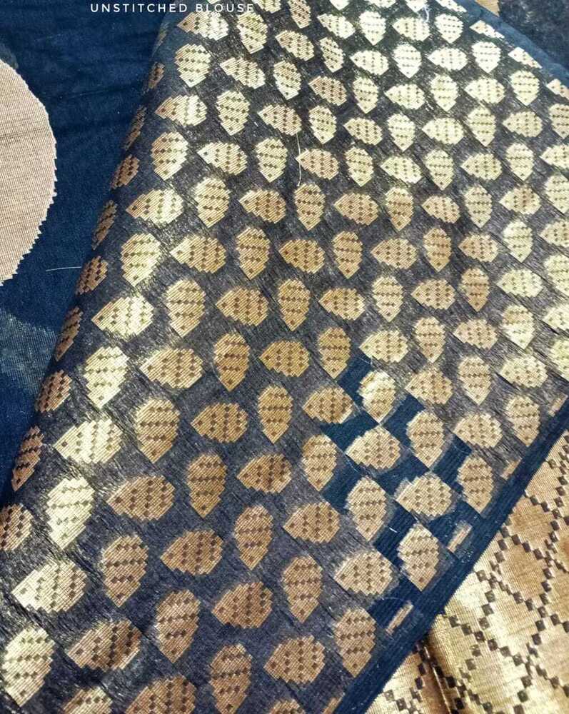 Premium Banarasi Cotton Silk Floral Zari Jaal Saree