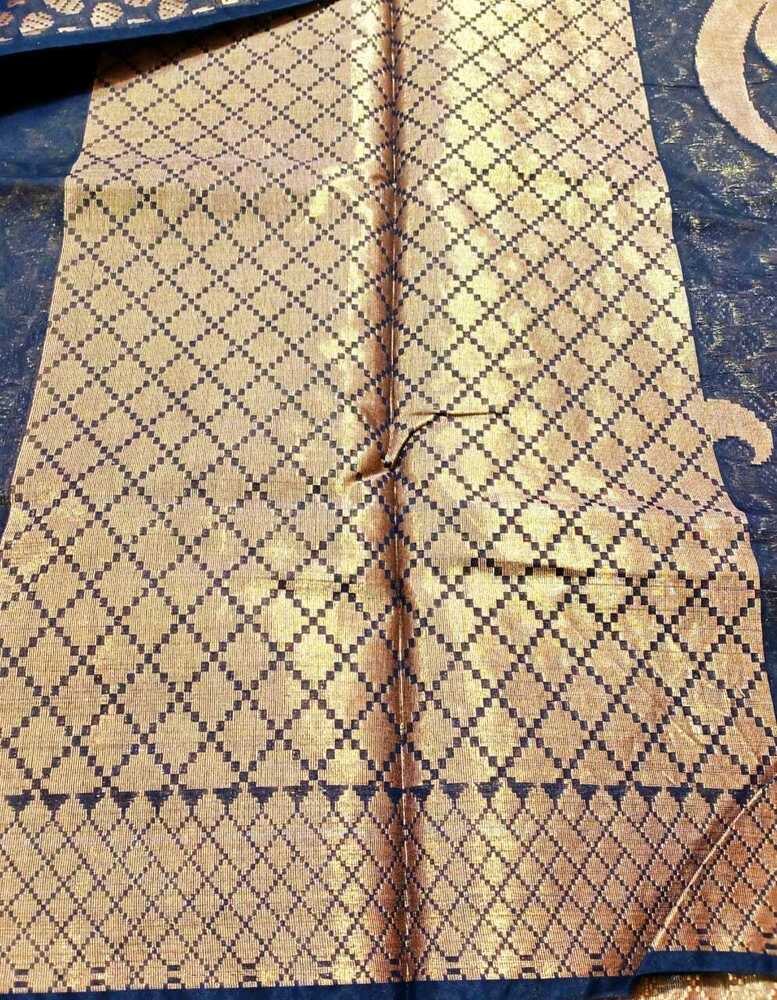 Premium Banarasi Cotton Silk Floral Zari Jaal Saree