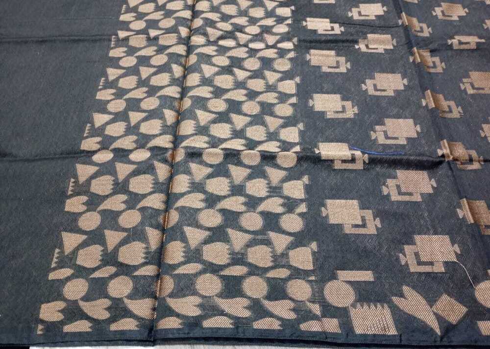 Regal Gold Floral Banarasi Cotton Silk Meenakari Saree