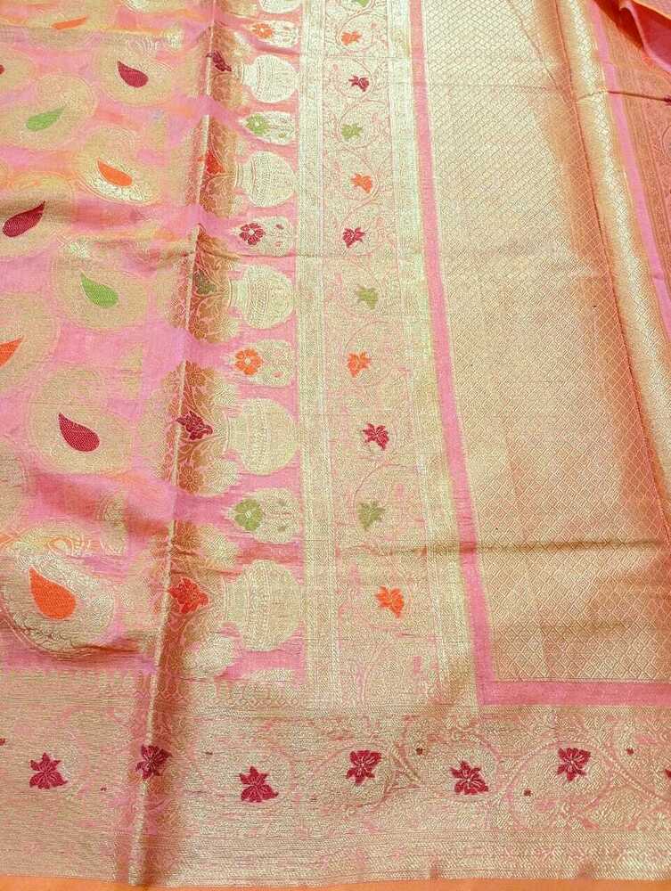 Royal Paisley Banarasi Cotton Silk Meenakari Saree