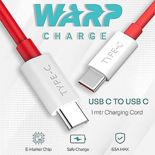 Voltrexon Type C to Type C Fast Charging Cable Data Entry Charging Cable PD Dash Wrap Fast Charging Red
