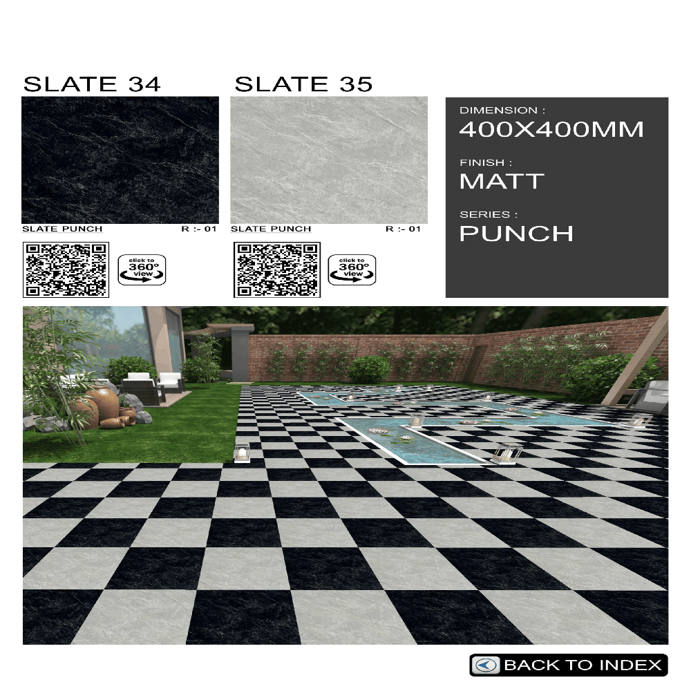 Outdoor Ceramic Parking Tiles - Color: White