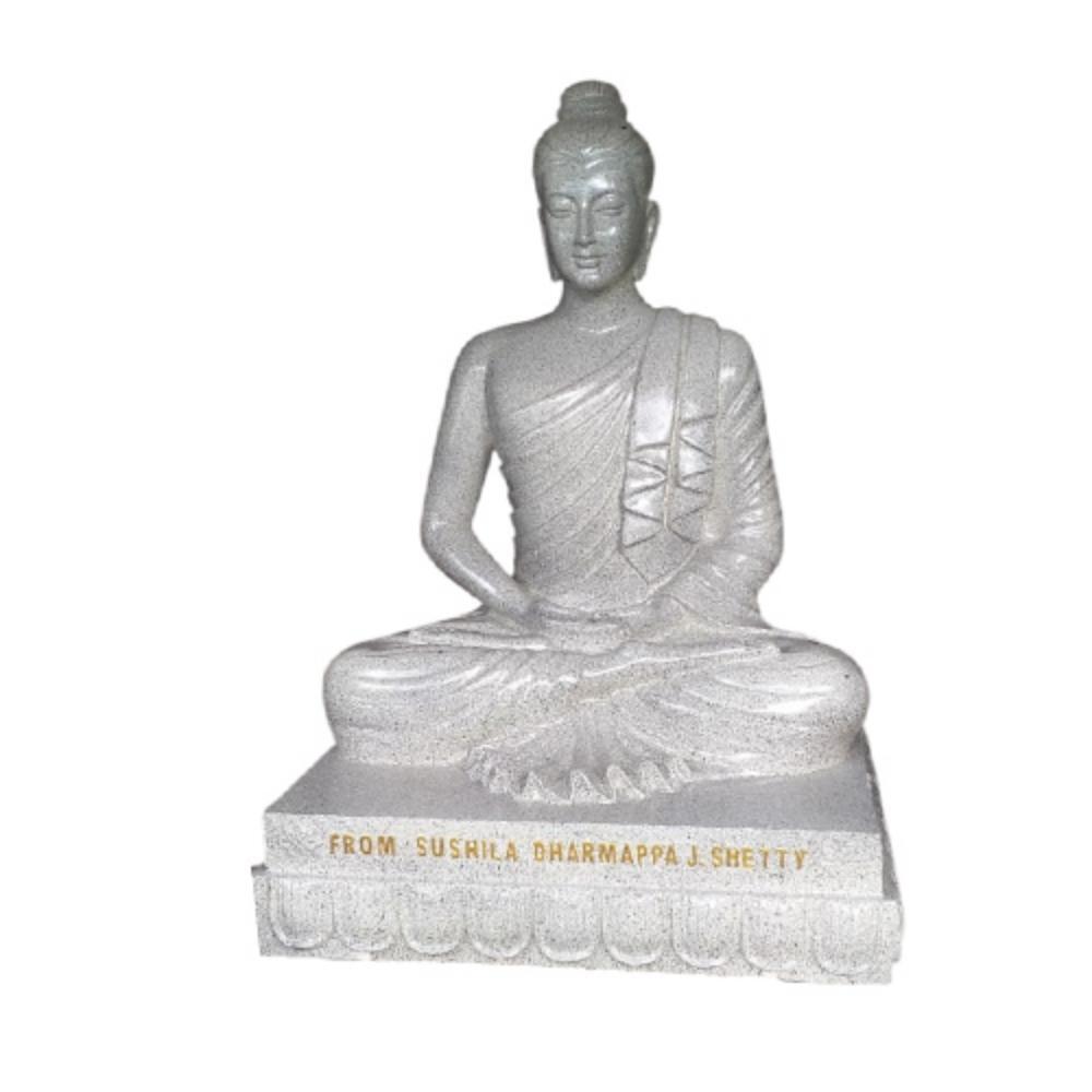 Frp Buddha Statue - 25x18 Inches | White, High Quality, Durable Fiber Reinforced Plastic, Ideal For Spiritual And Meditation Spaces