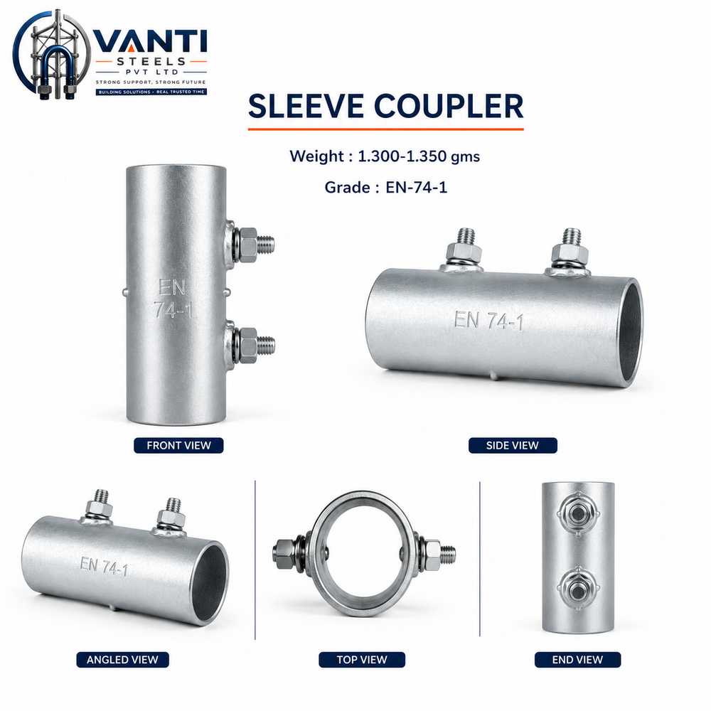 Sleeve Coupler - Color: Silver / Zinc Finish