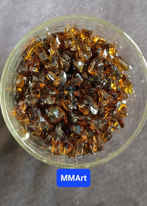 Amber Brown Crushed Glass Chips for Decorative Terrazzo Tiles Manufacturing