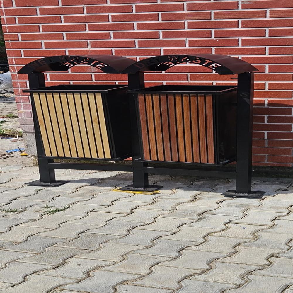 Outer Area Wooden Dual Bin 80L