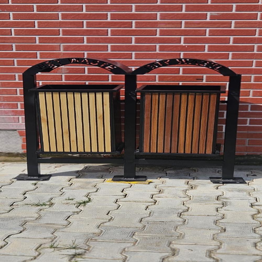 Outer Area Wooden Dual Bin 80L
