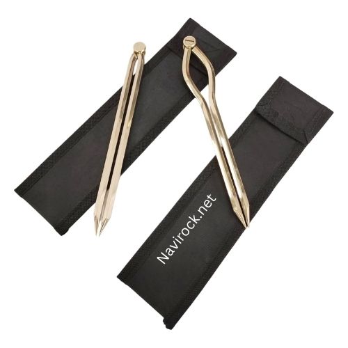 Maritime Proportional Divider Set of 2, Full Brass with Handmade Case Navigational Compass Naval, Geometry and Drafting Home Decor 17.78cm (7'' Inches)