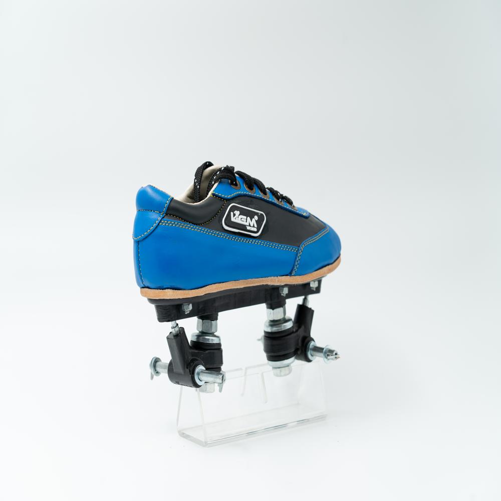 Nylon Frame + Quad Shoe - Synthetic Leather Nylon Frame, Multiple Sizes, Blue With Black | Lightweight Durable Design, Cushioned Eva Insole, Non-marking Sole, Integrated Toe Stop