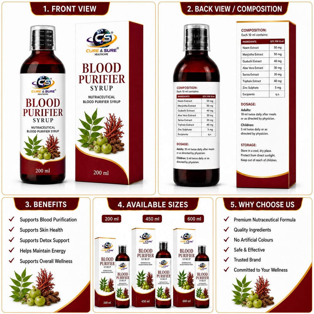 Nutraceuticals Blood Purifier Syrup Third Party Manufacturing