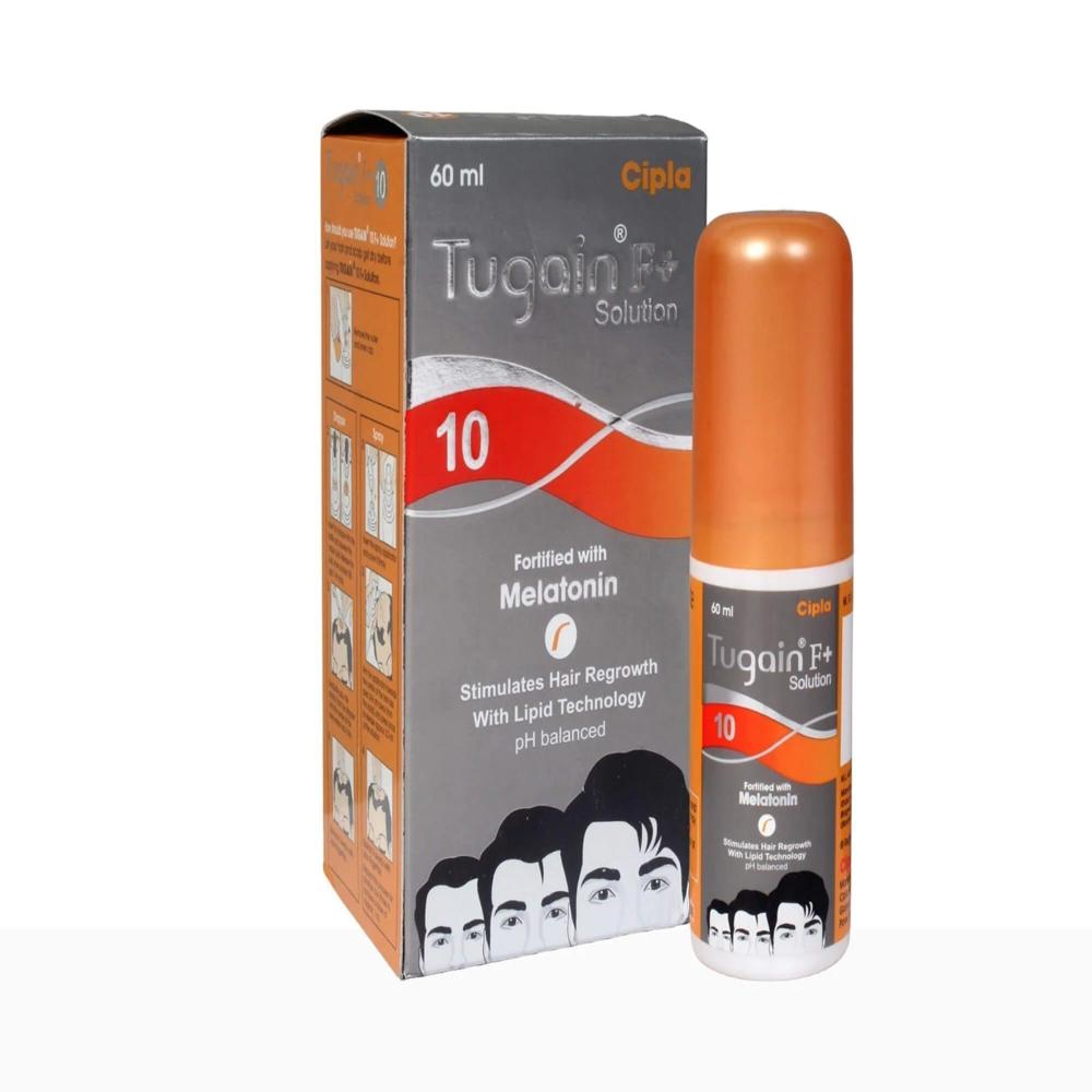Tugain 10 Solution Minoxidil - Clear Topical Liquid, 60 Ml Dropper Bottle, 10% Minoxidil, Alcohol-based, Mild Fragrance