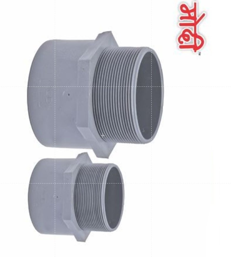 Pvc Male Threaded Adapter - Pvc, 20 Mm To 110 Mm, Grey | Durable Male Connection For Plumbing And Irrigation Applications
