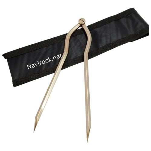 Nautical Brass Navigation Divider Maritime & Naval, Antique Geometry Drafting Compass, Geometry Drawing Tool Professional 7 Long Solid Brass with Heavy Duty Steel Point with Cover