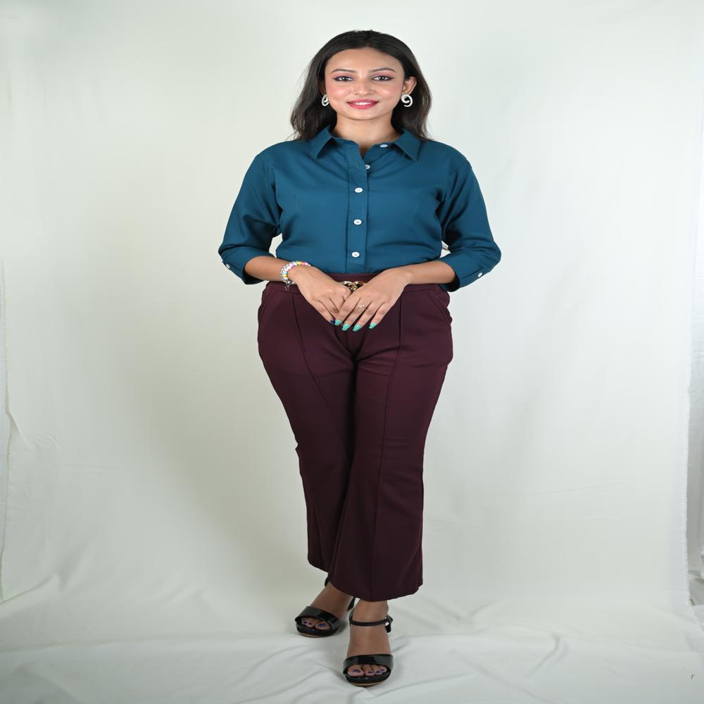 Rayon Solid Colour Shirt Office wear
