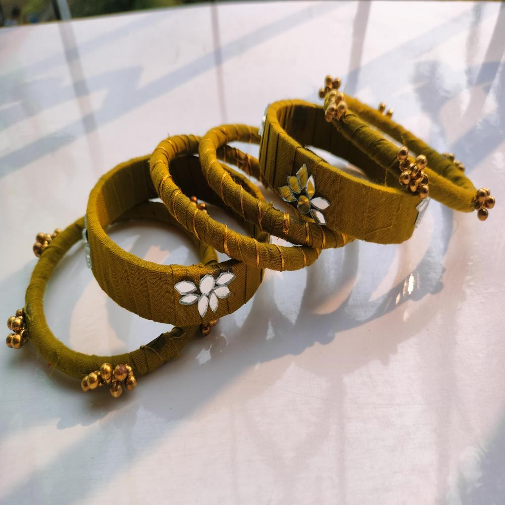 Handmade Fabric Bangles - Size: 2.6