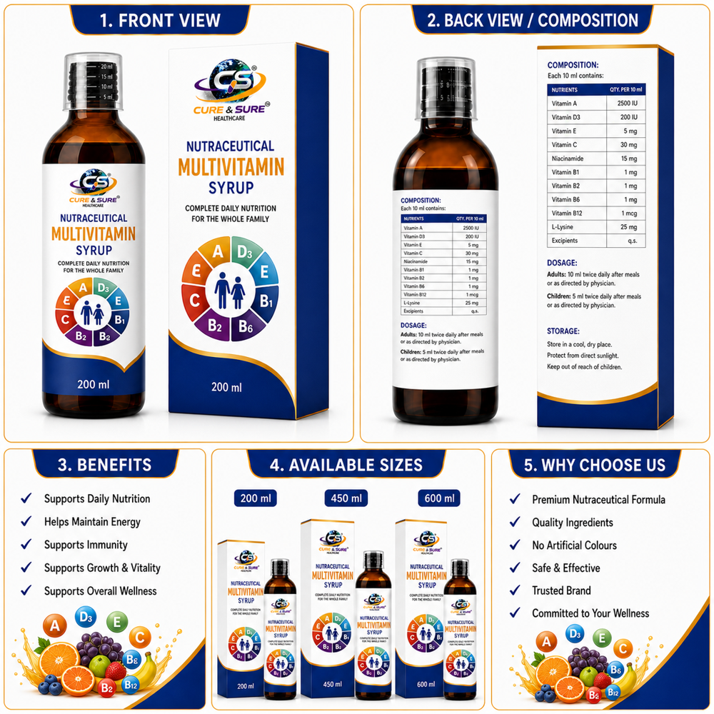 Nutraceuticals Multivitamin Syrup Third Party Manufacturing