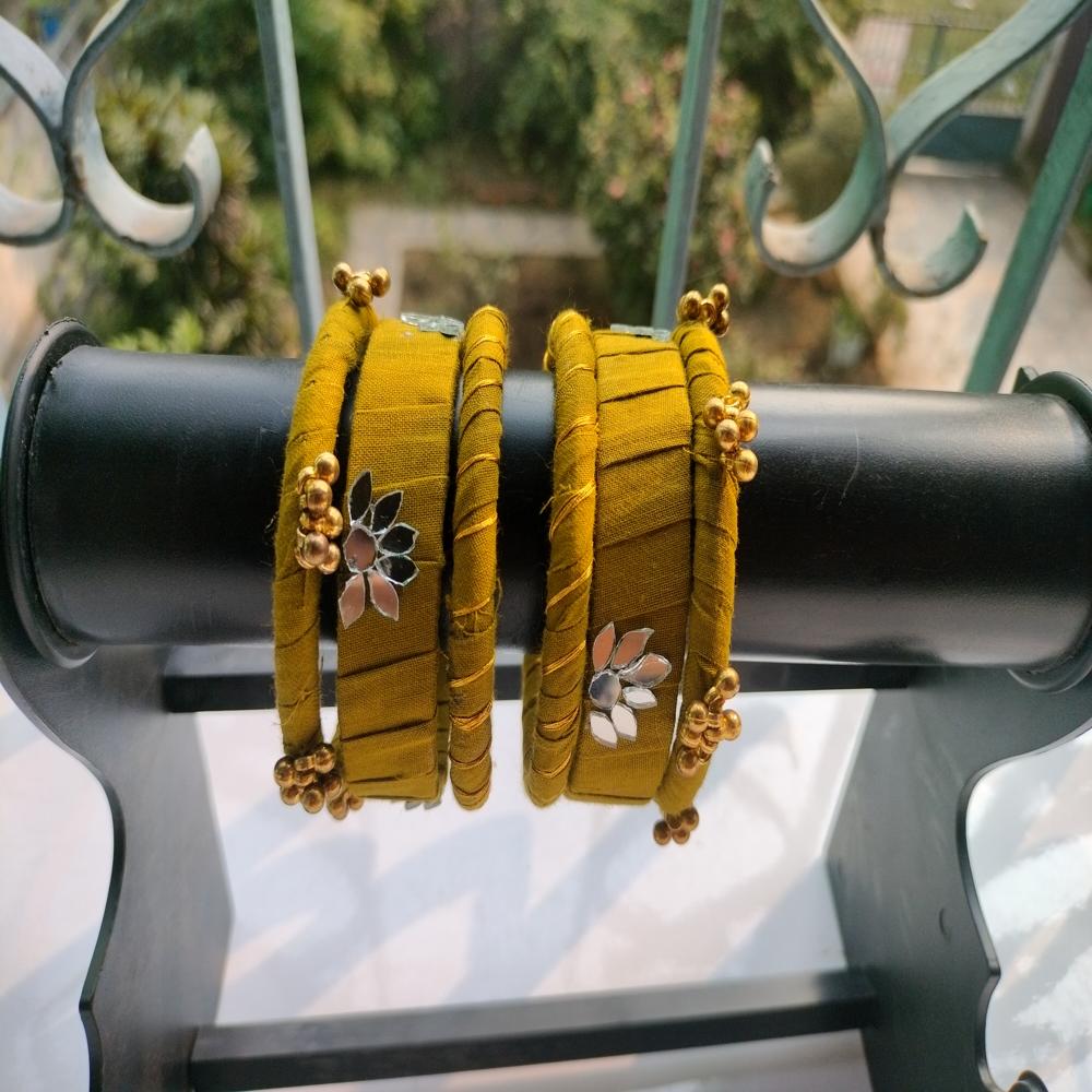 Handmade Fabric Bangles - Size: 2.6