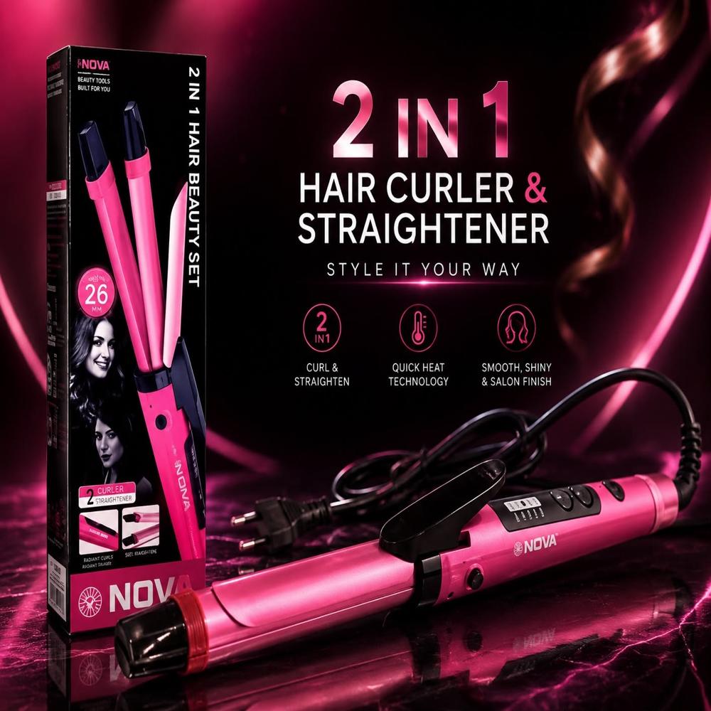 Nova 2 In 1 Hair Straightener And Curler - Automation Grade: No