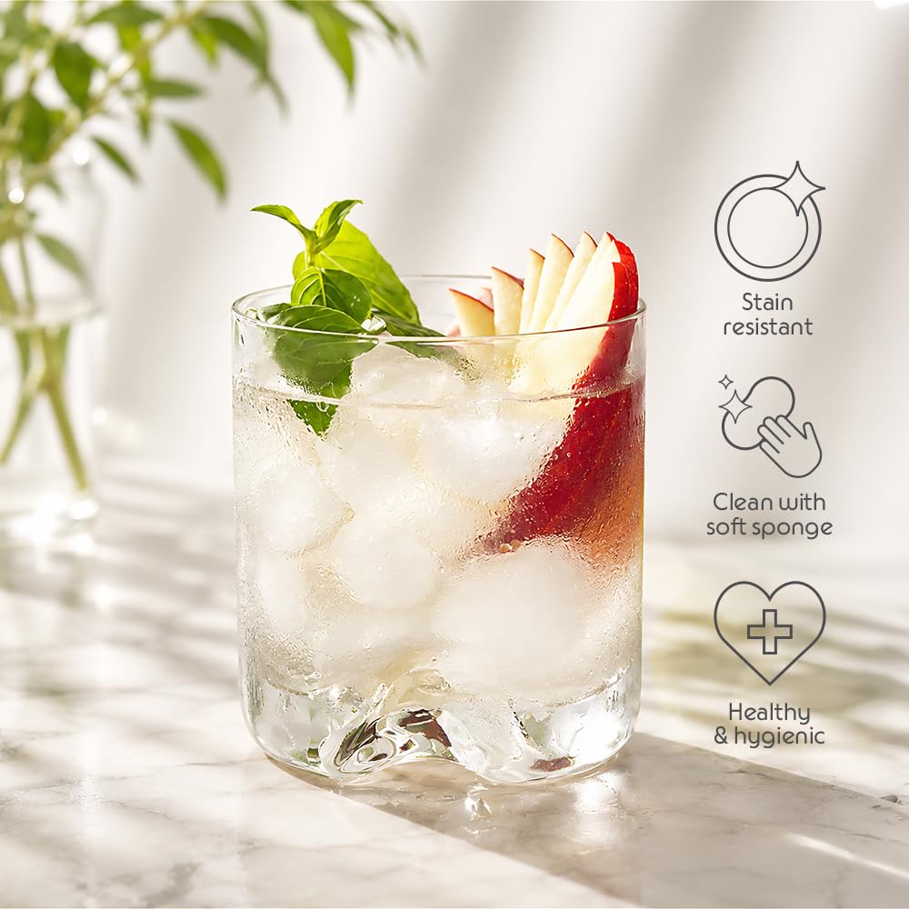 Borosil 275ml x 6pc Orion Glass Tumbler Set | Stylish Drinking Glasses for Water, Juice & Soft Drinks | Elegant Glassware for Home, Parties & Gifting BGFGSD00052 