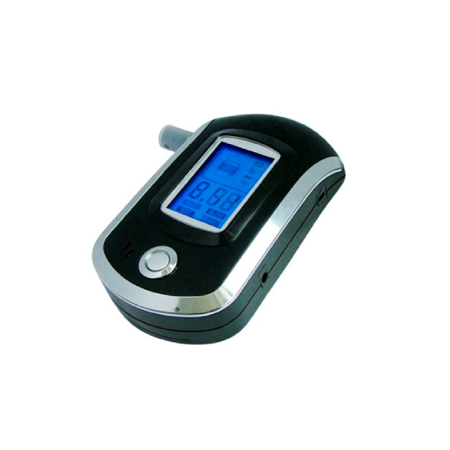 AT-6000 Low Cost Alcohol Breath Testers - Metal, Black, Handheld, Battery Operated, Backlit LCD, Single Button Operation