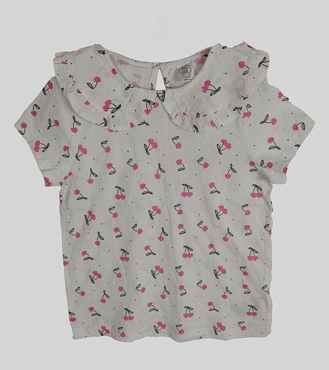 Girls Printed Peter Pan Collar Top