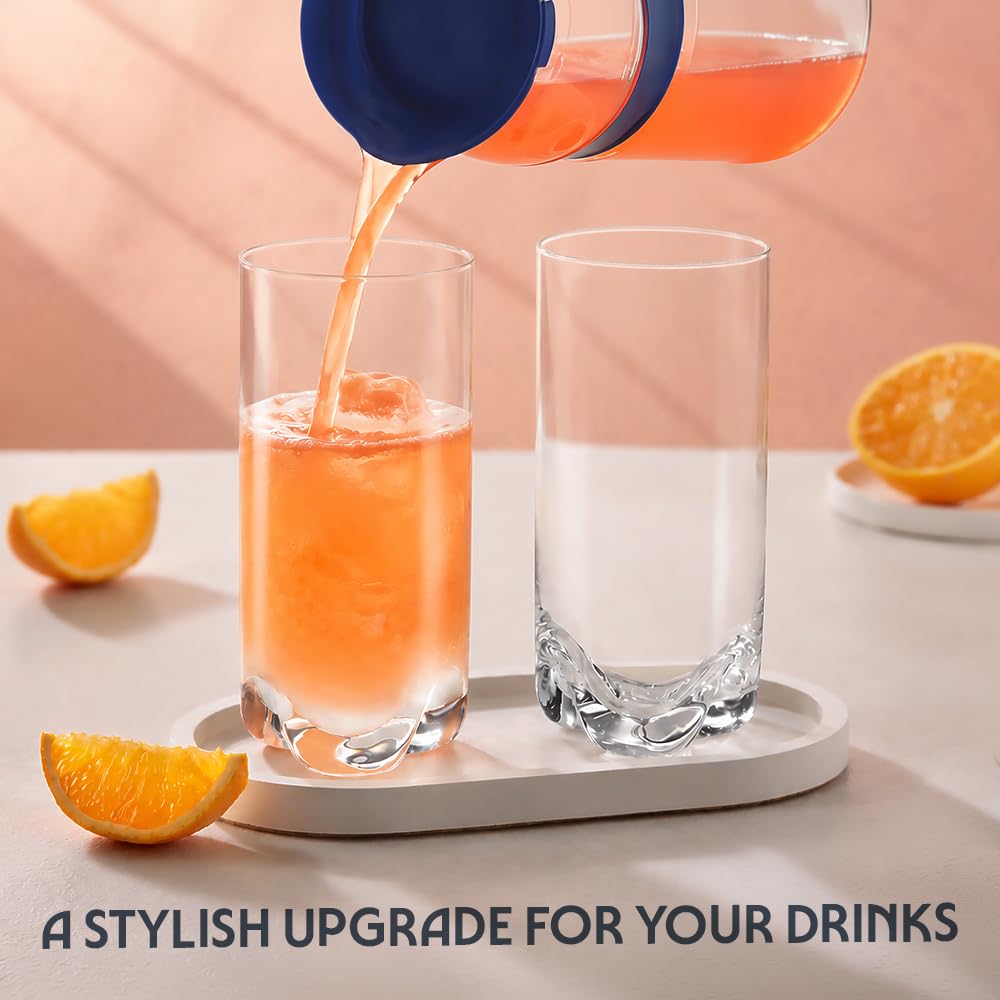 Borosil 350ml x 6pc Orion Glass Tumbler Set | Stylish Drinking Glasses for Water, Juice & Soft Drinks | Elegant Glassware for Home, Parties & Gifting BGFGSD00037