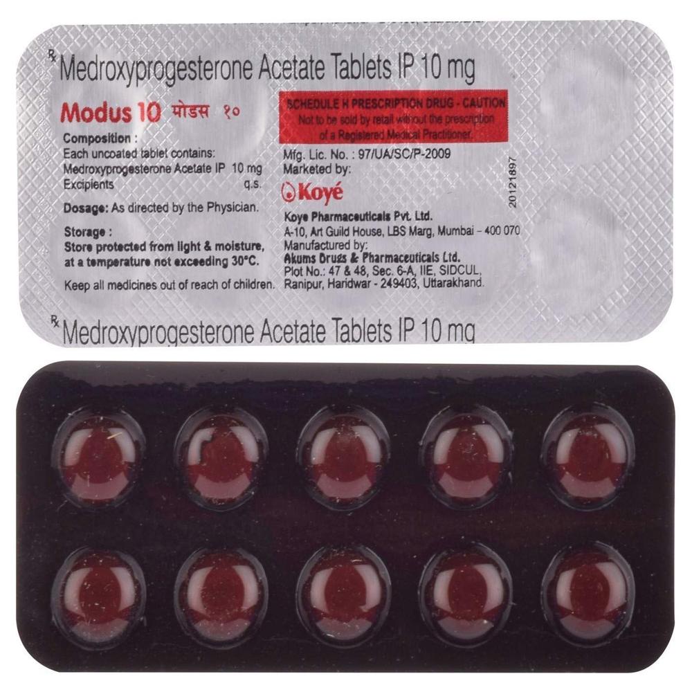 Modus 10 Mg Tablet - Ingredients: Medroxyprogesterone Acetate