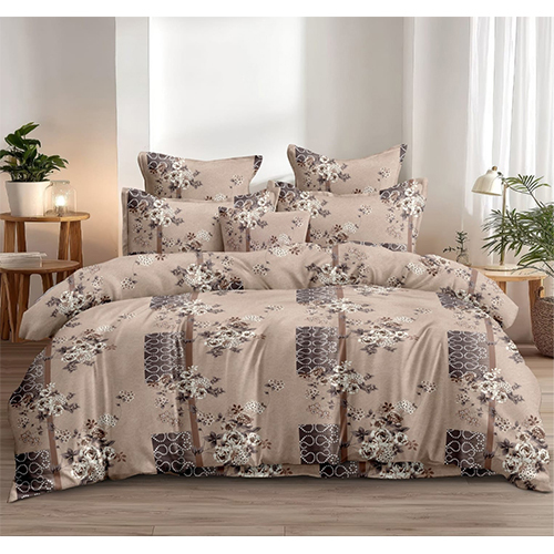 Beige floral-printed Bedsheet set
