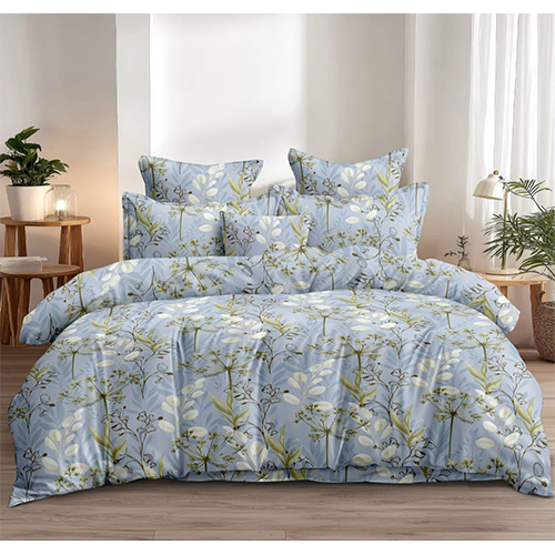 Light blue floral printed bedding set