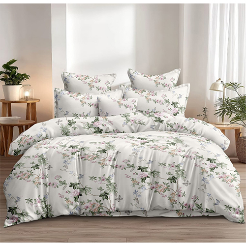 White cotton-blend bedsheet Set
