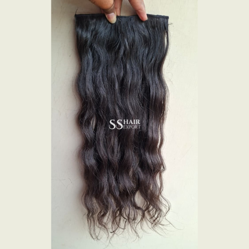 One Piece Clip In Hair Extensions Wavy Human Hair 20inch Instant Volume & Thickness